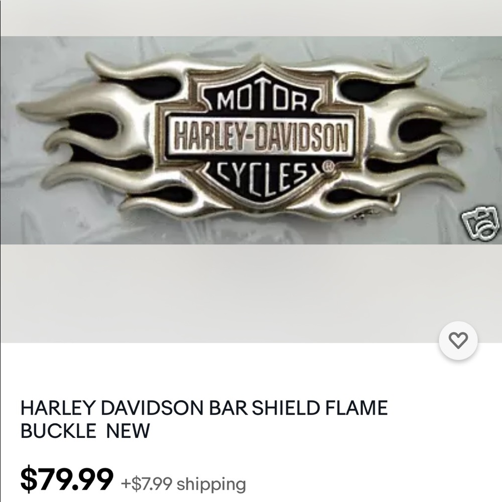 HARLEY-DAVIDSON Flame Tooled Black Leather Belt & Belt Buckle Size 36 - Picture 15 of 16